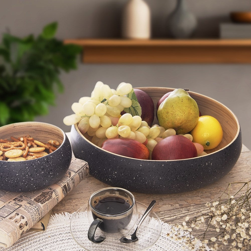 Bamboo bowl with a granite look - perfect for fruit and serving