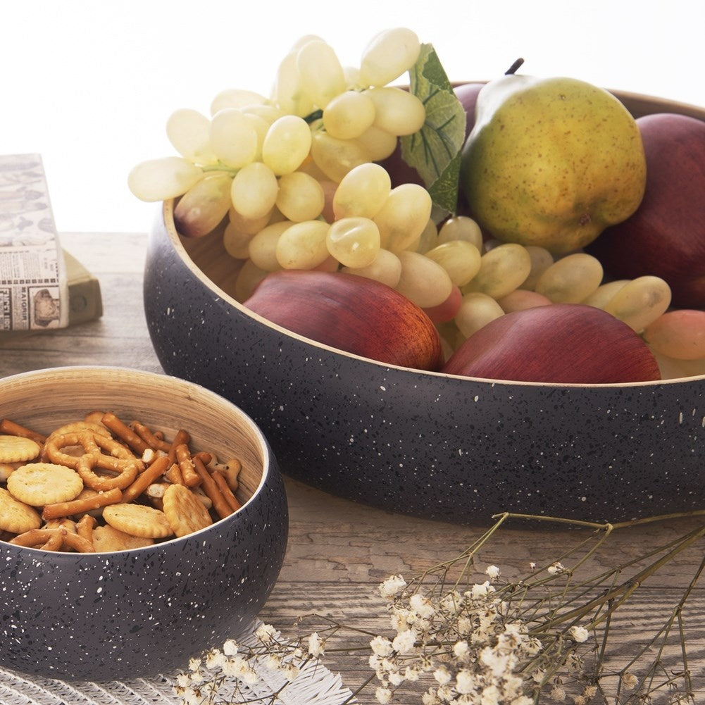Bamboo bowl with a granite look - perfect for fruit and serving