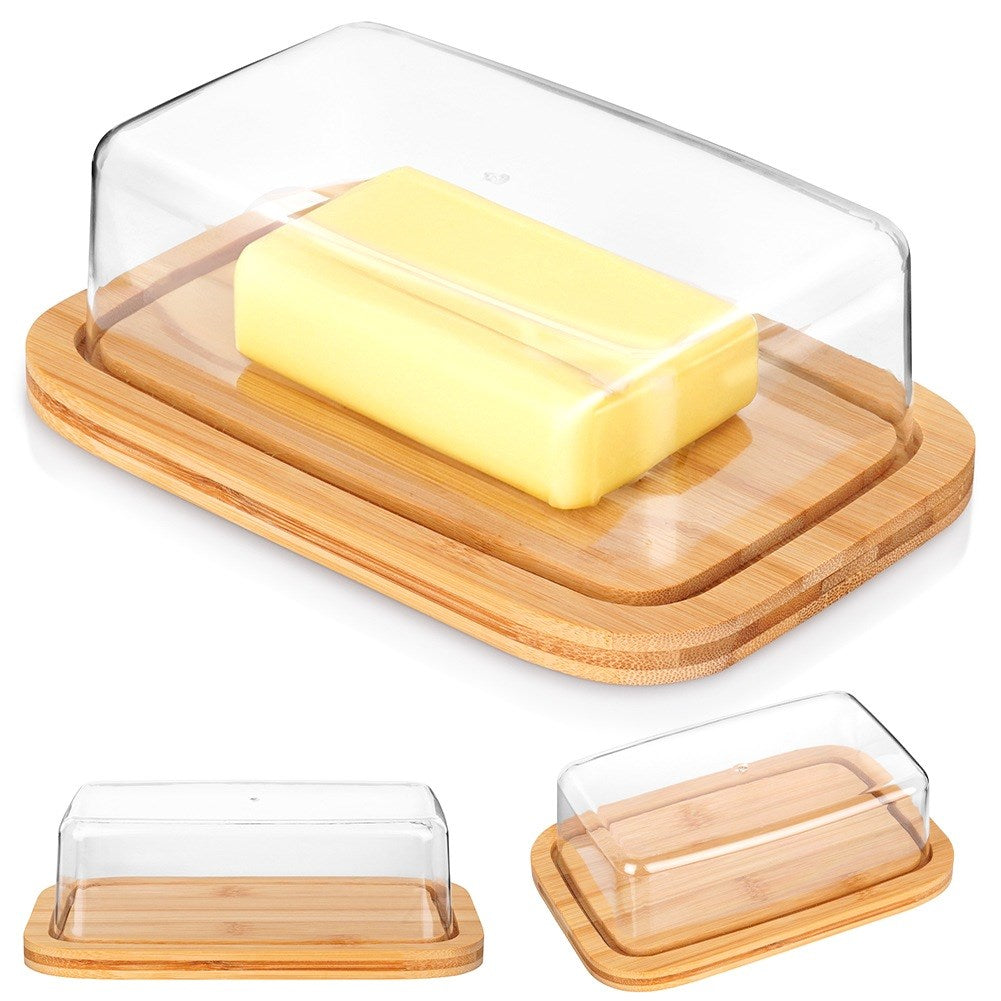 Bamboo butter dish
