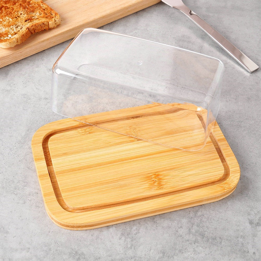Bamboo butter dish