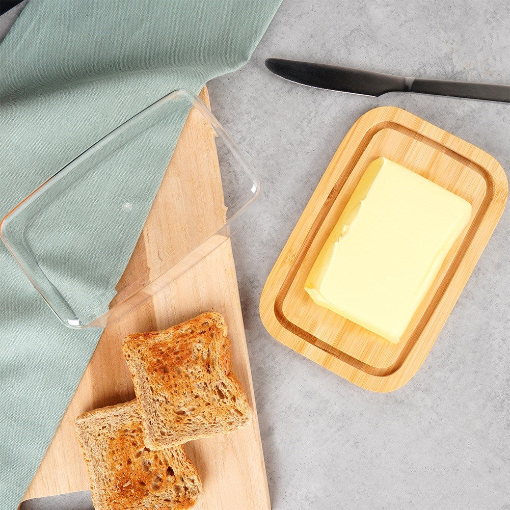 Bamboo butter dish