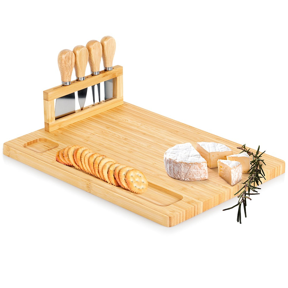 Bamboo cheese board with knives, 5 pieces
