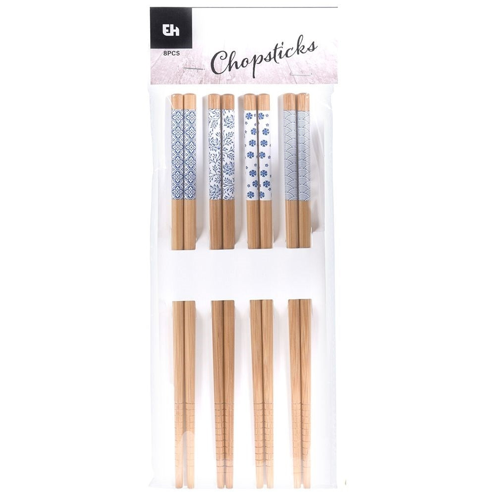 Bamboo chopsticks set: 4 reusable for sushi and Asian