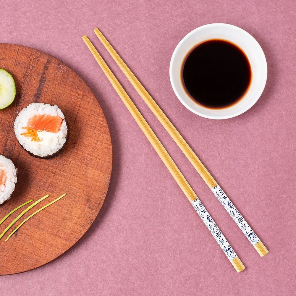 Bamboo chopsticks set: 4 reusable for sushi and Asian