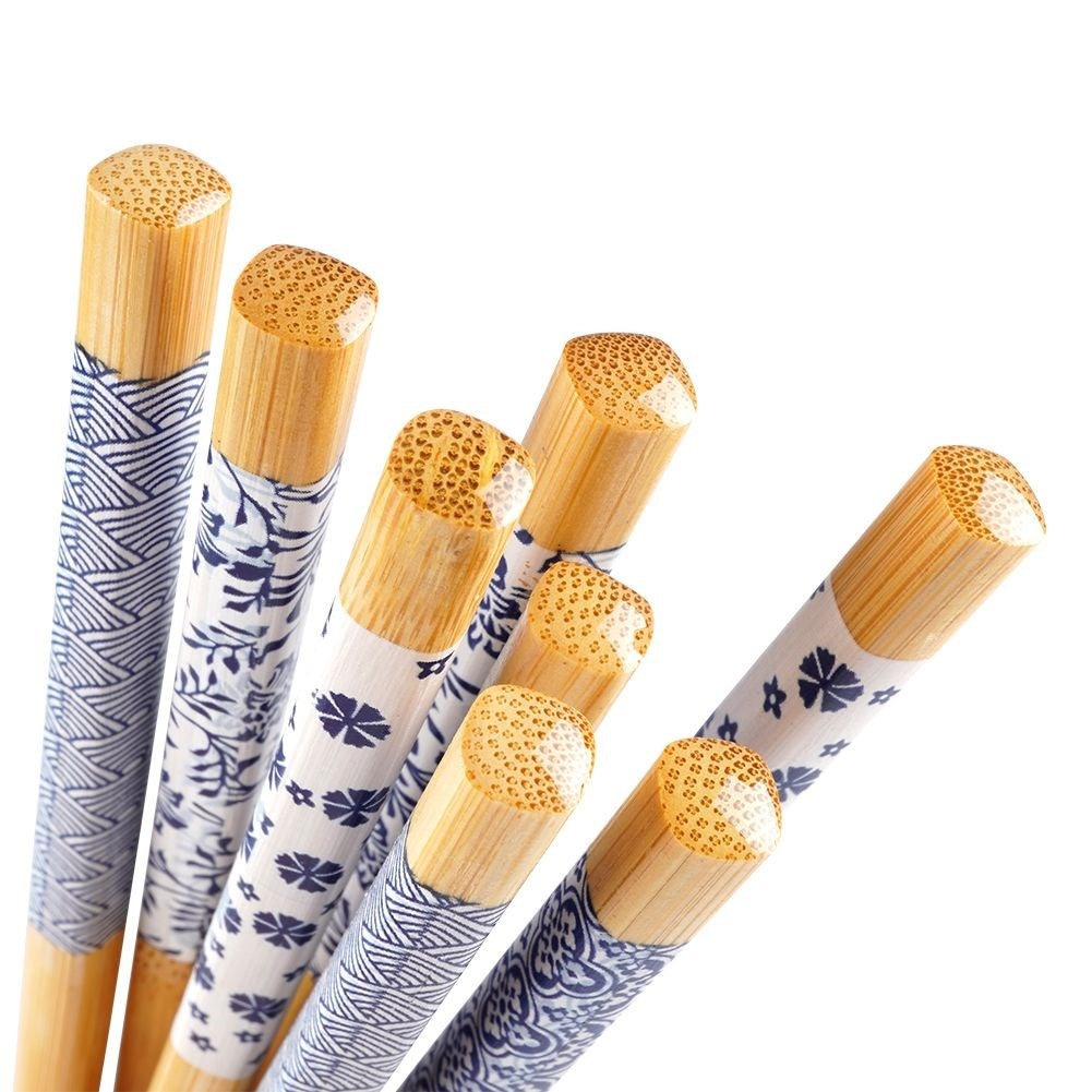 Bamboo chopsticks set: 4 reusable for sushi and Asian