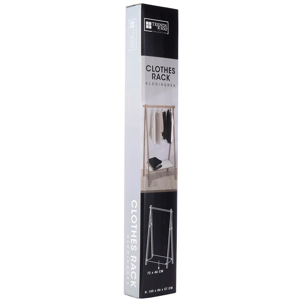 Bamboo clothes hanger with shoe shelf for home and office