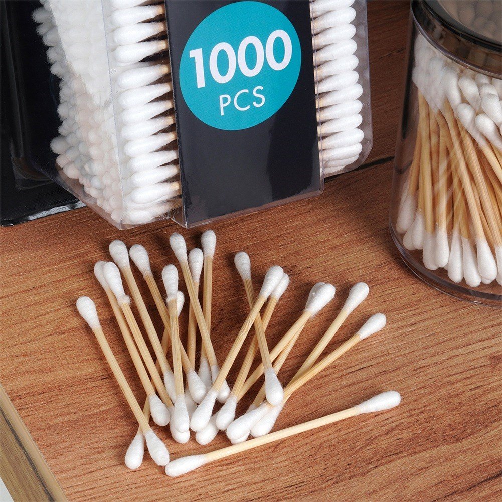 Bamboo cotton cosmetic sticks 1000 pcs.