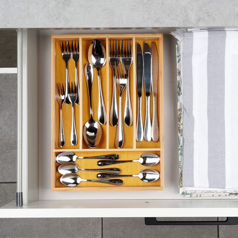 Bamboo cutlery drawer insert 25x35 cm