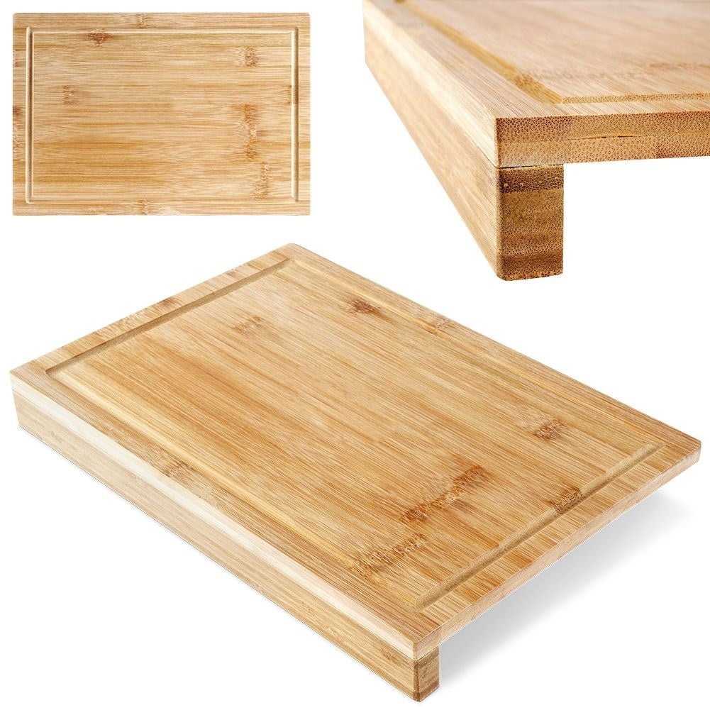 Bamboo cutting board with edge - durable and knife-friendly