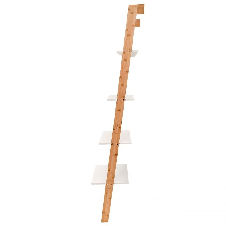 Bamboo ladder bookcase
