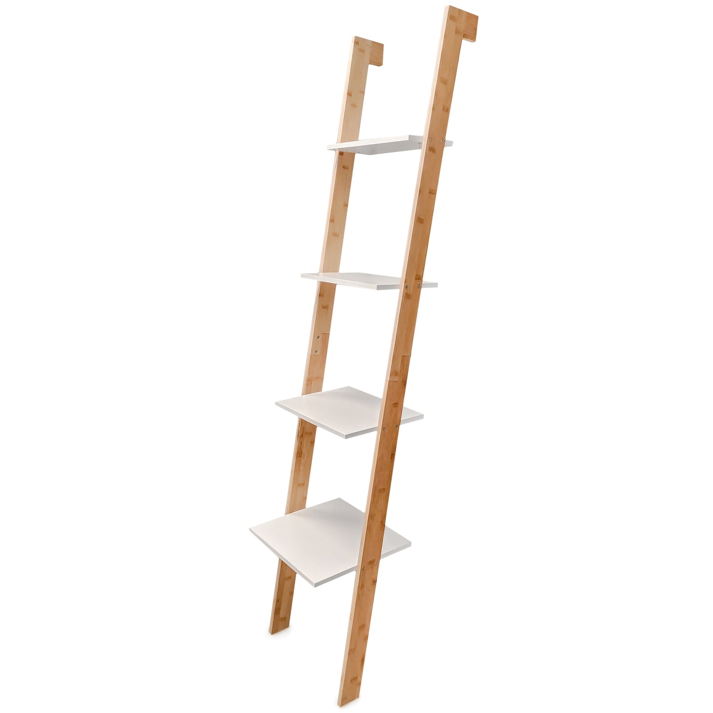 Bamboo ladder bookcase