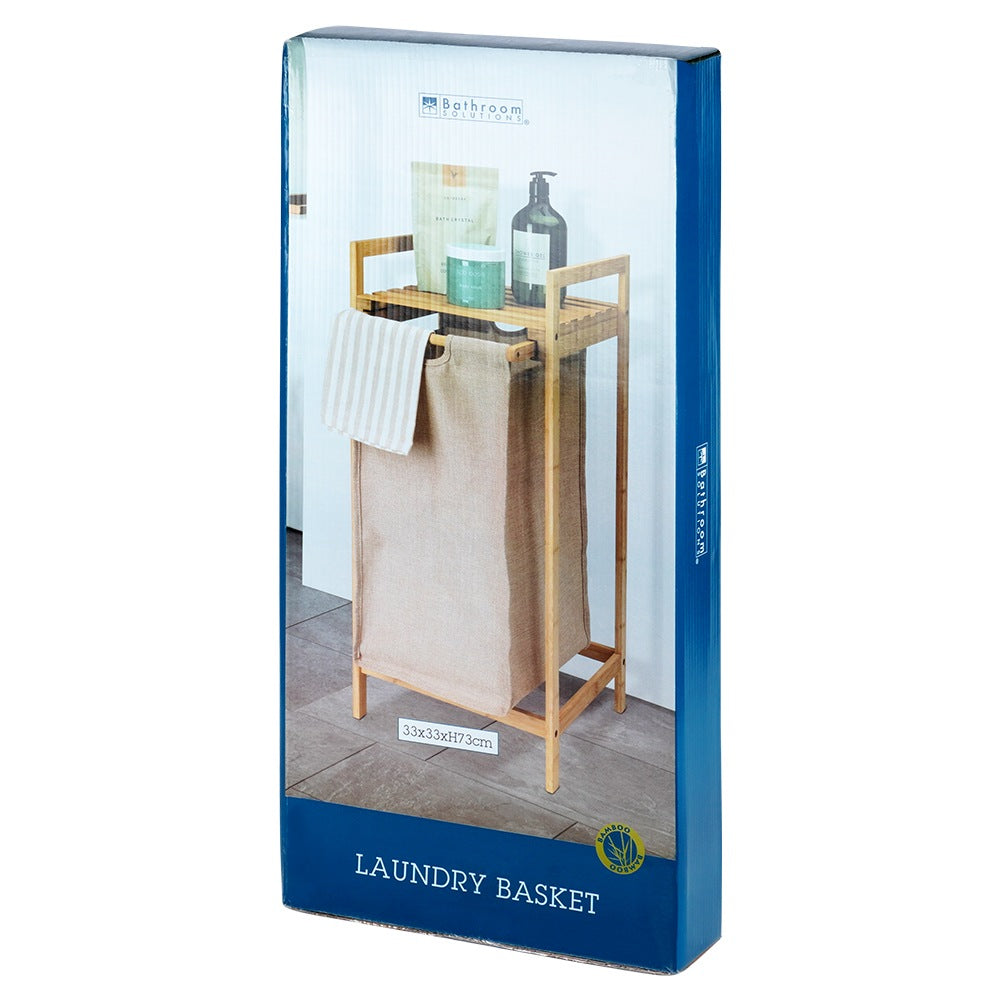 Bamboo laundry basket 33x33x73cm