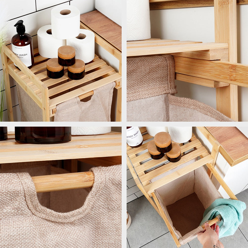 Bamboo laundry basket 33x33x73cm