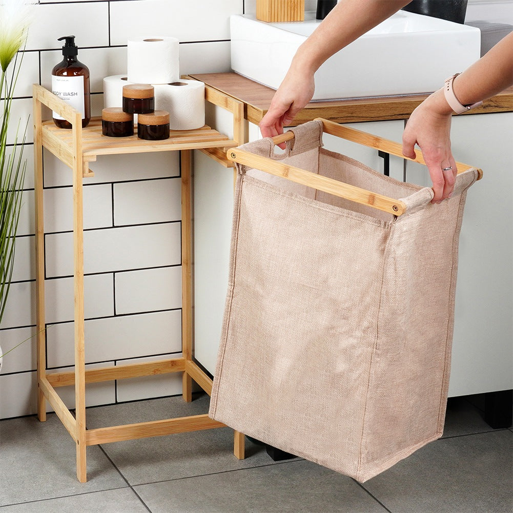 Bamboo laundry basket 33x33x73cm