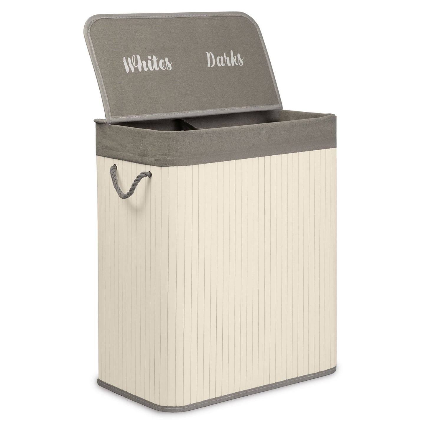 Bamboo laundry basket with lid 100 l Massido