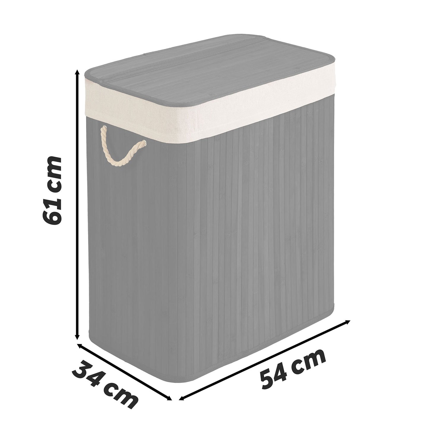 Bamboo laundry basket with lid 100 l Massido
