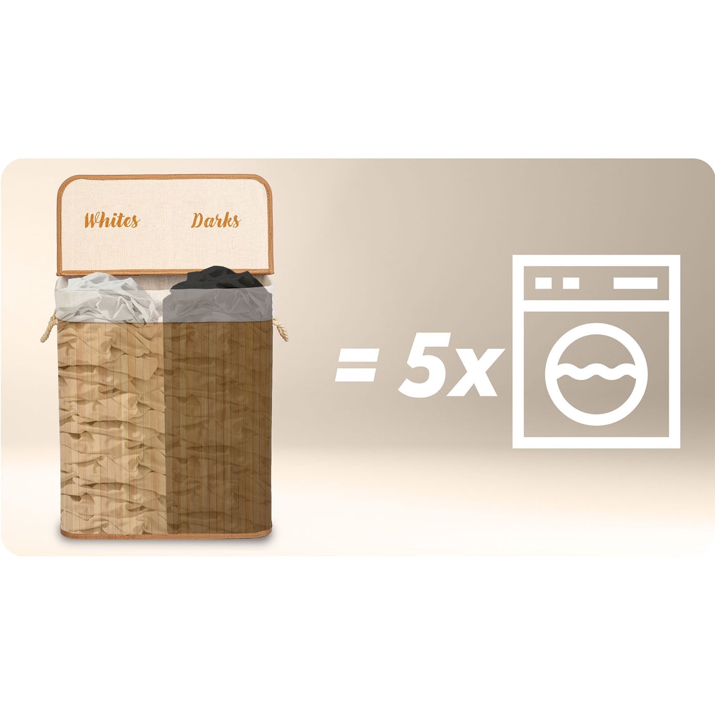 Bamboo laundry basket with lid 100 l Massido