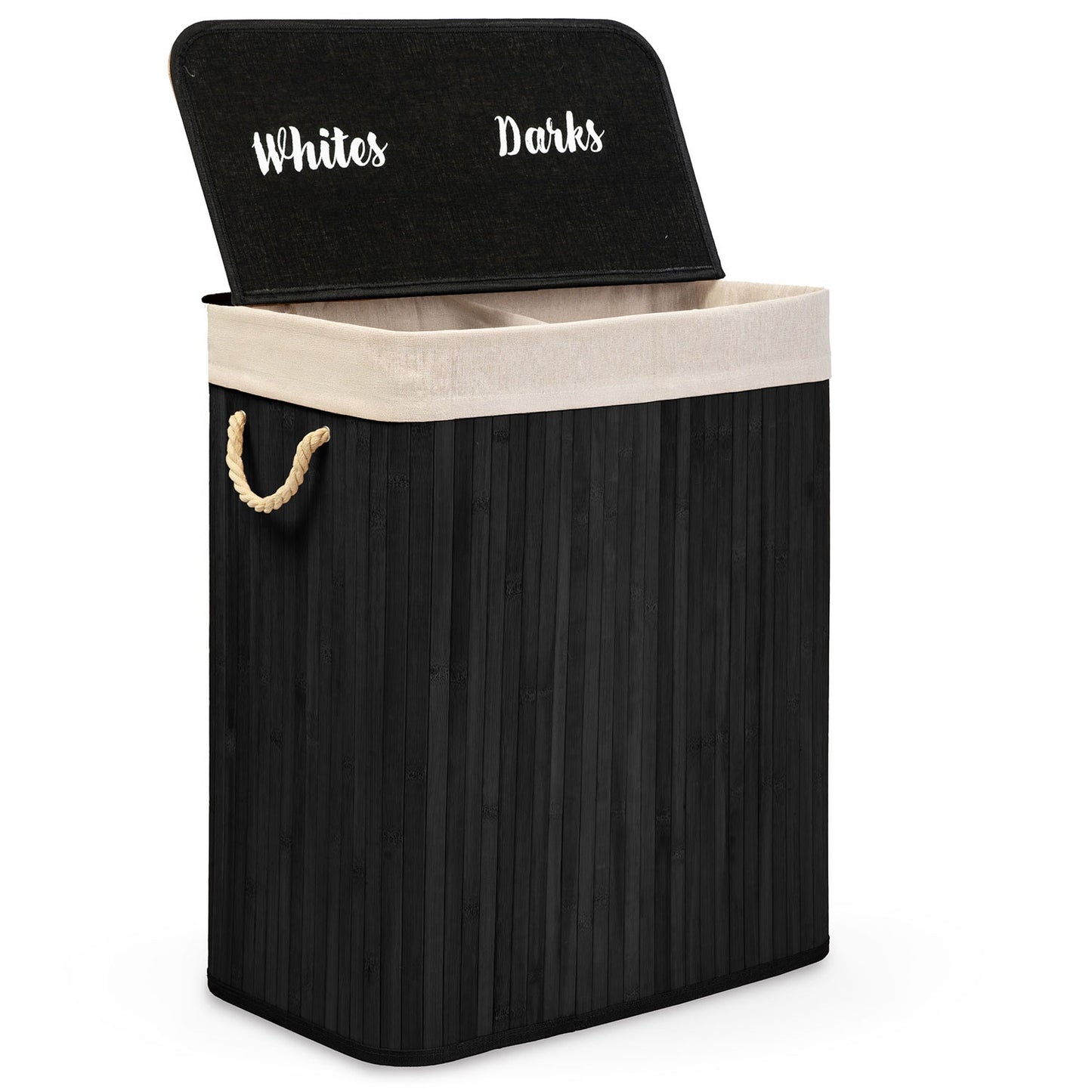 Bamboo laundry basket with lid 100 l Massido