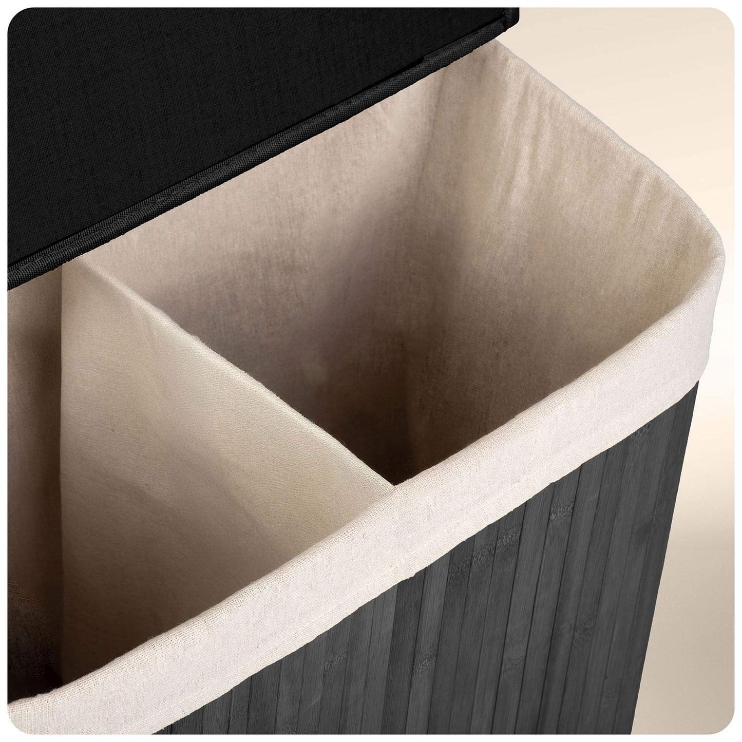 Bamboo laundry basket with lid 100 l Massido