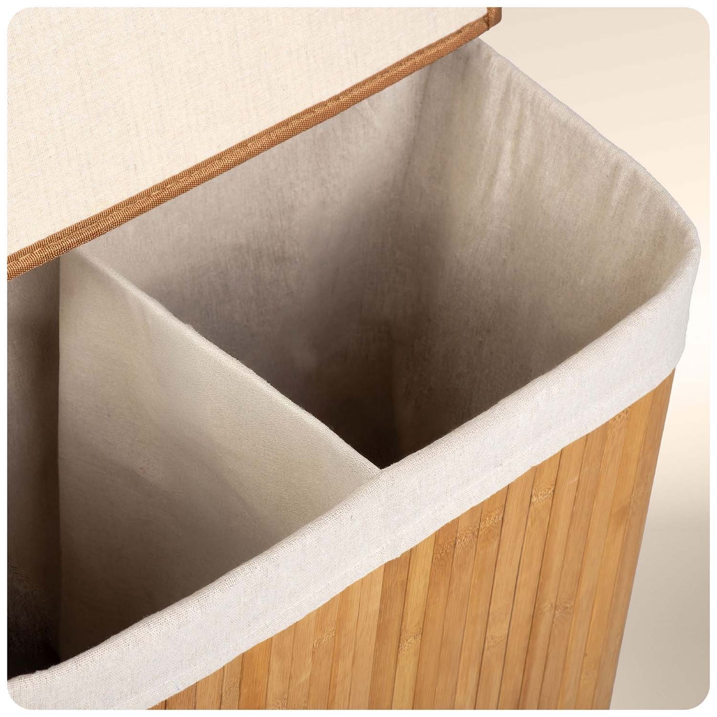 Bamboo laundry basket with lid 100 l Massido