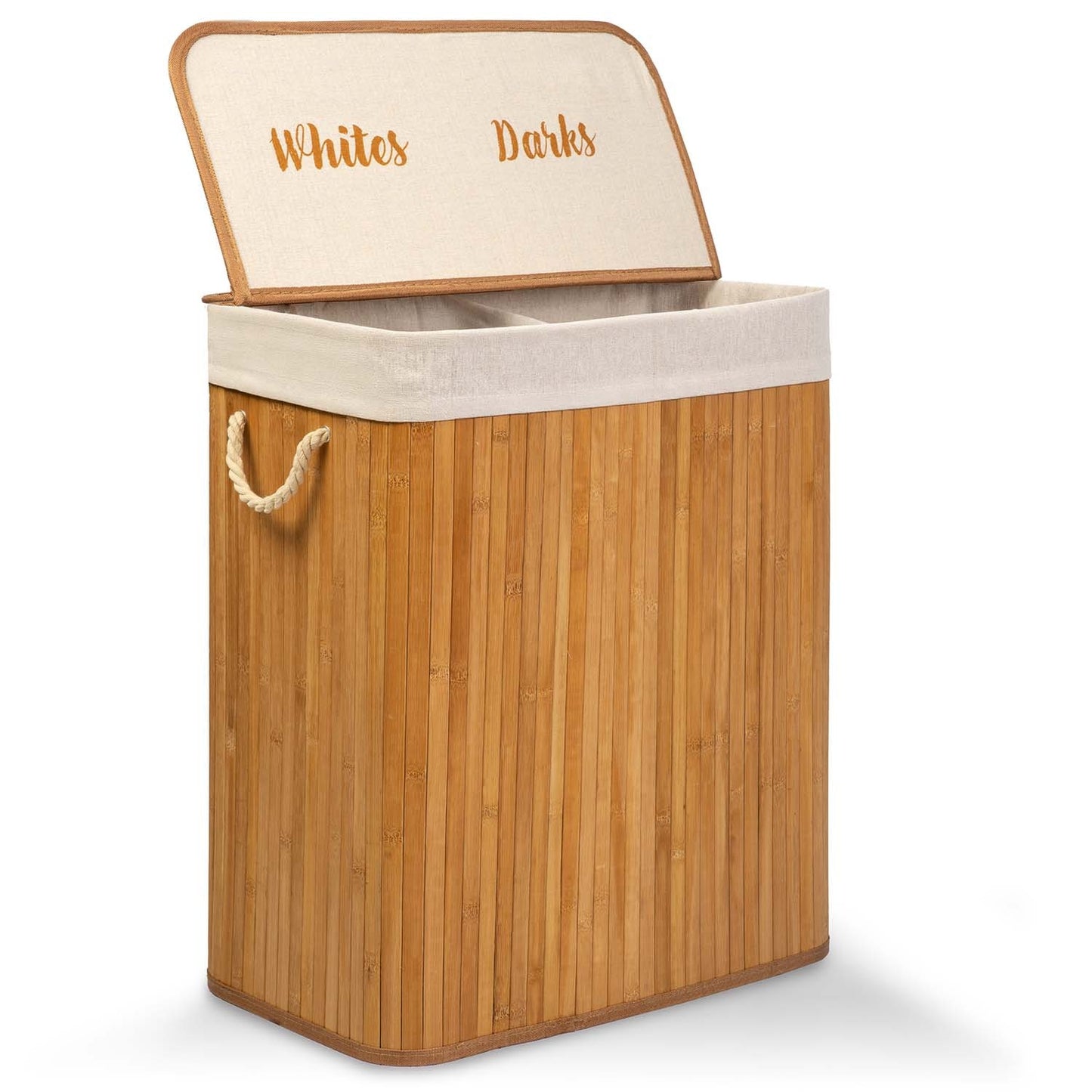 Bamboo laundry basket with lid 100 l Massido
