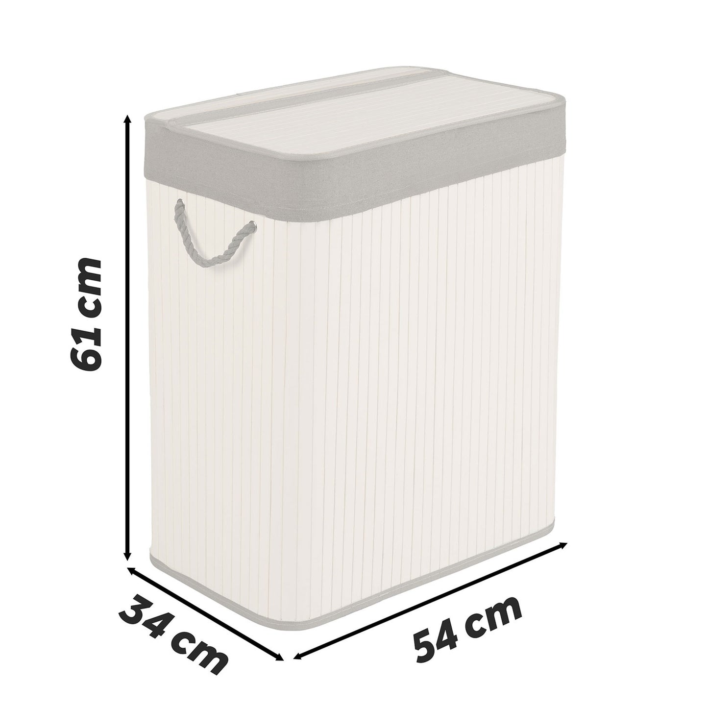 Bamboo laundry basket with lid 100 l Massido