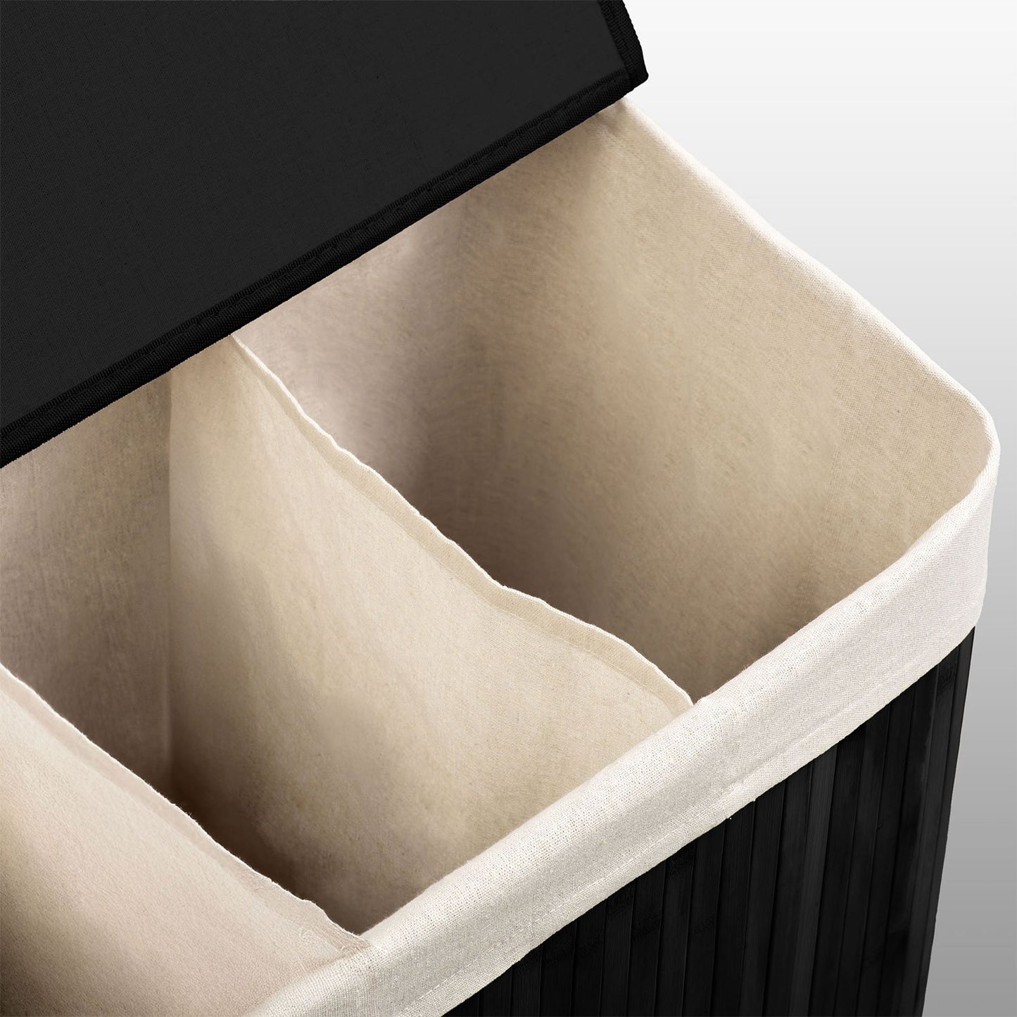 Bamboo laundry basket with lid 150 l Massido