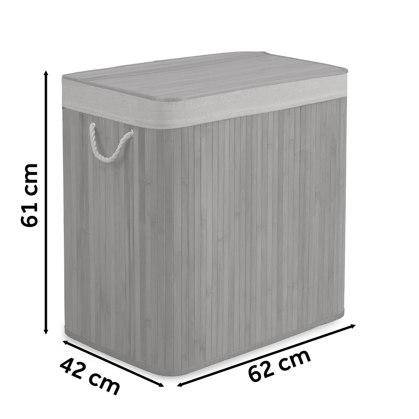 Bamboo laundry basket with lid 150 l Massido