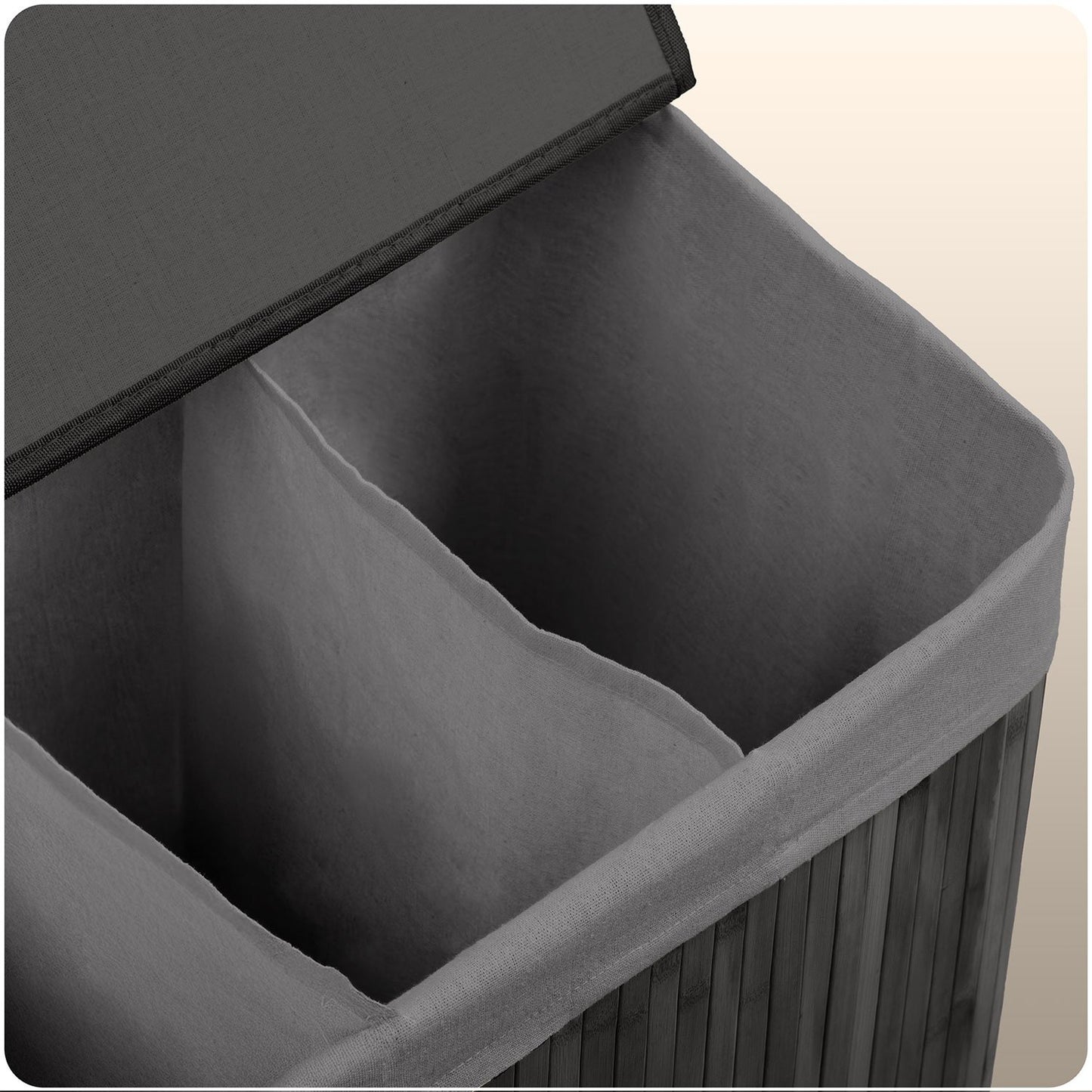 Bamboo laundry basket with lid 150 l Massido
