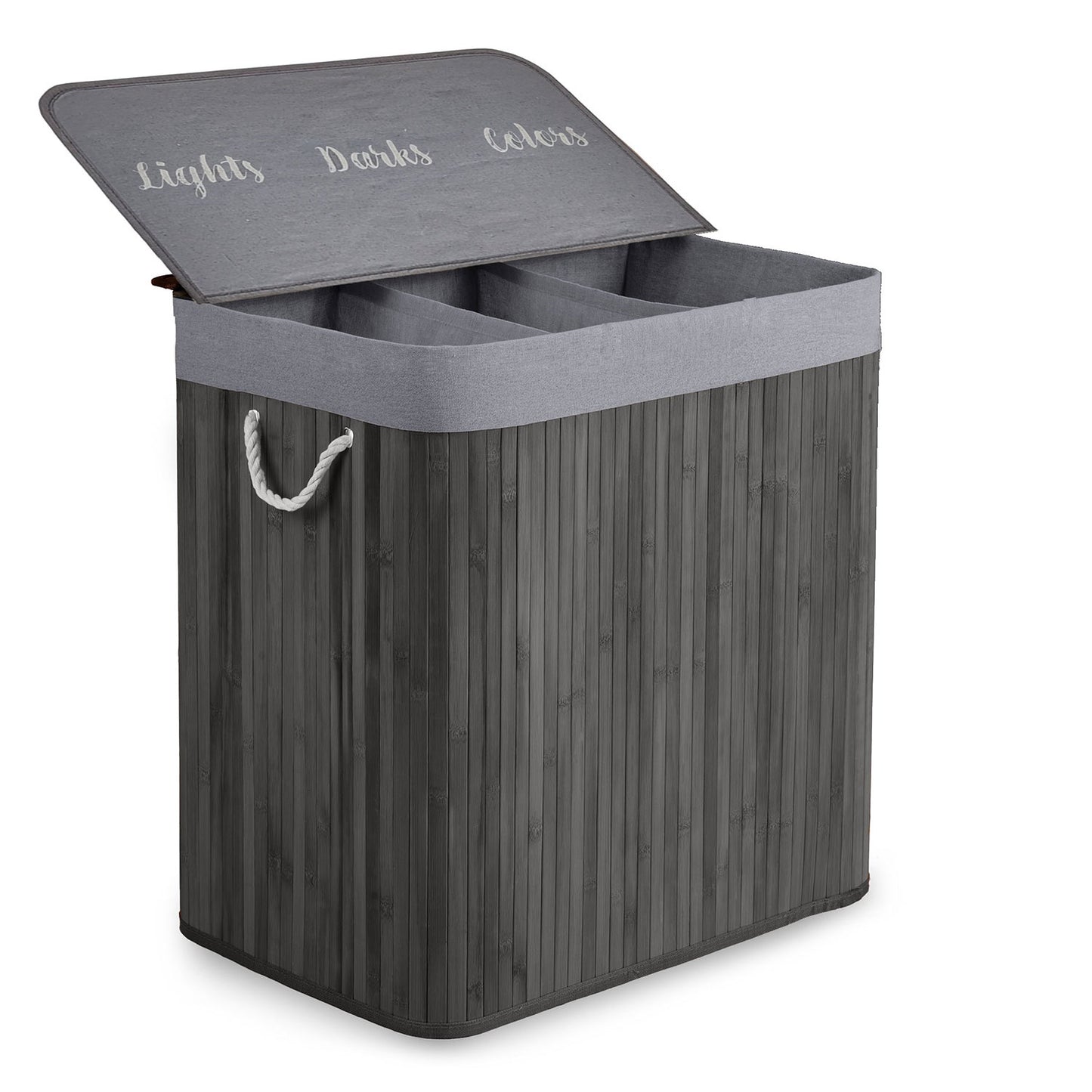 Bamboo laundry basket with lid 150 l Massido
