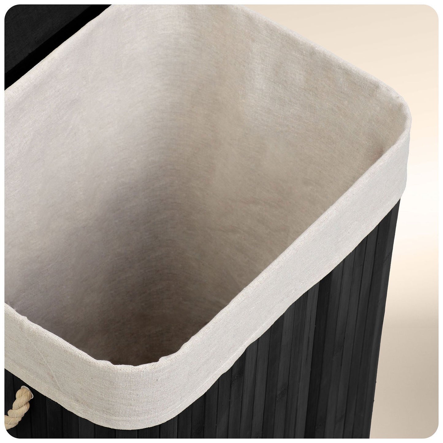 Bamboo laundry basket with lid 72 l Massido