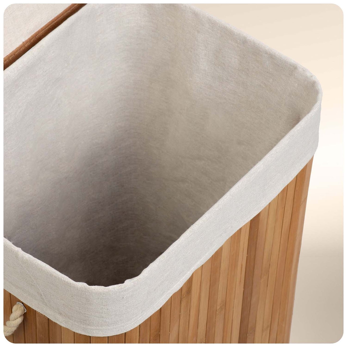 Bamboo laundry basket with lid 72 l Massido
