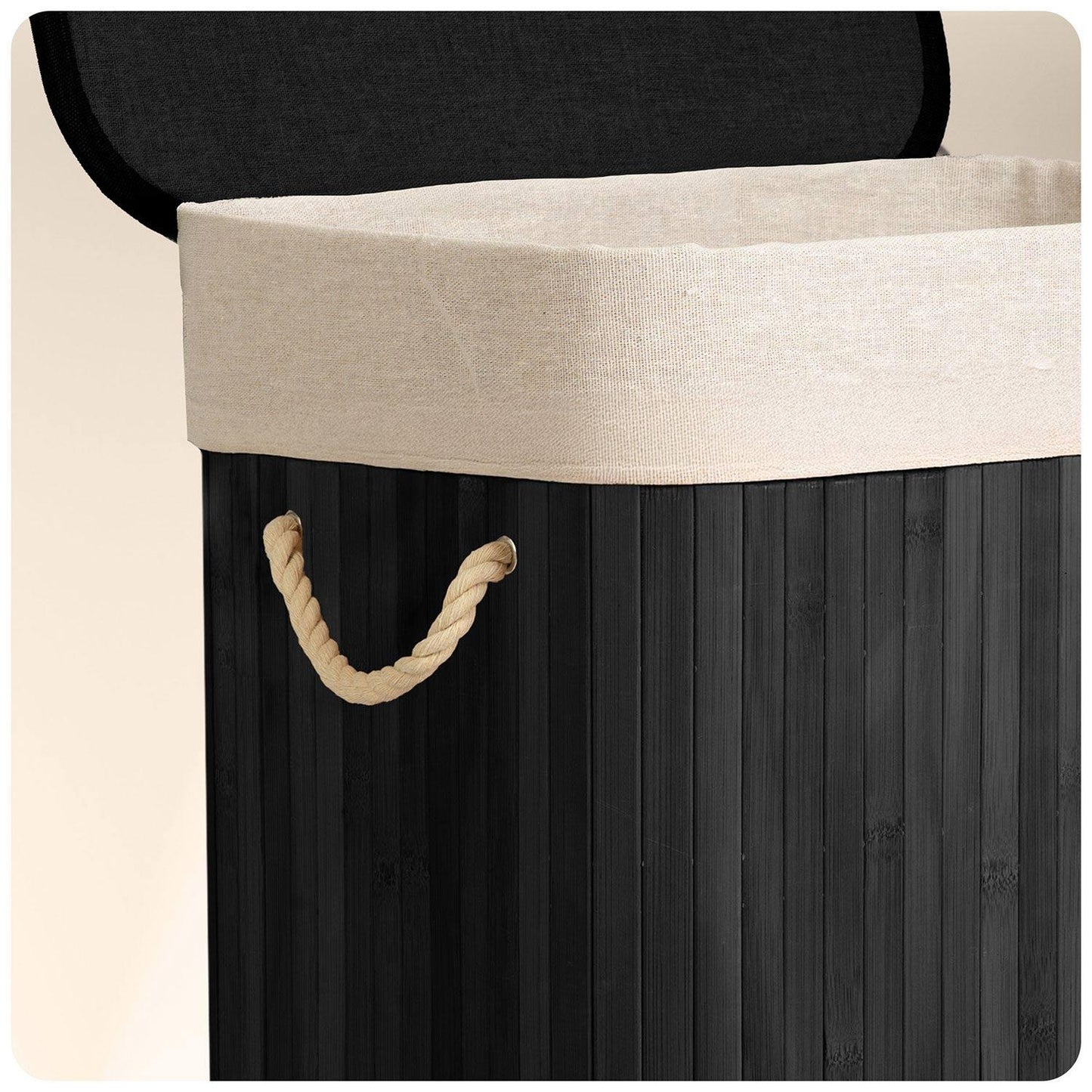Bamboo laundry basket with lid 72 l Massido