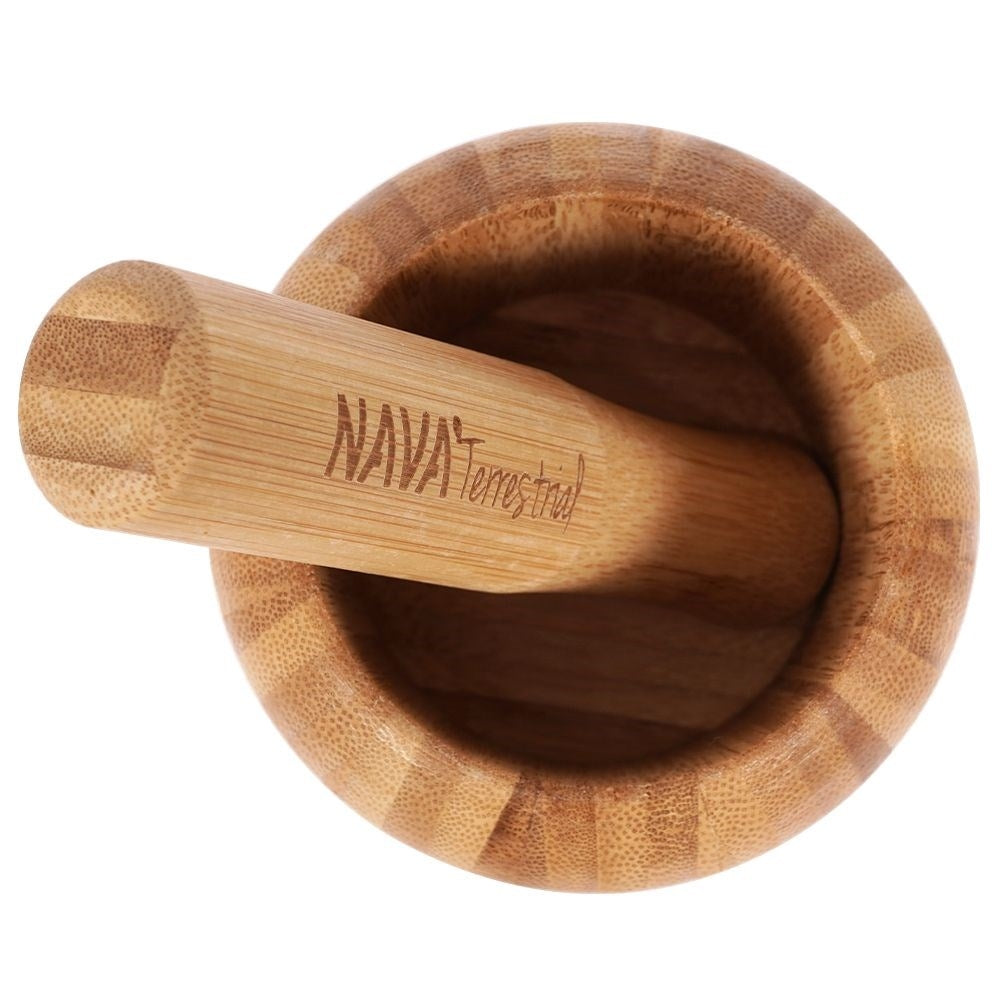 Bamboo mortar for kitchen - natural wood, perfect for spices