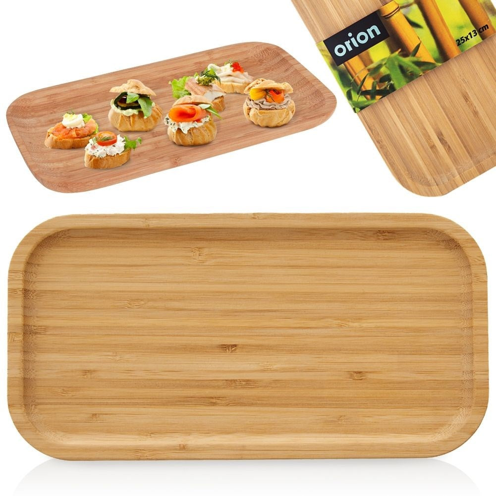 Bamboo plate for serving starters, dishes and desserts