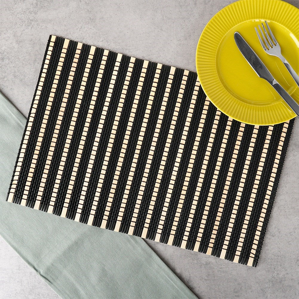 Bamboo rectangular table mat, rolled, 45x30 cm