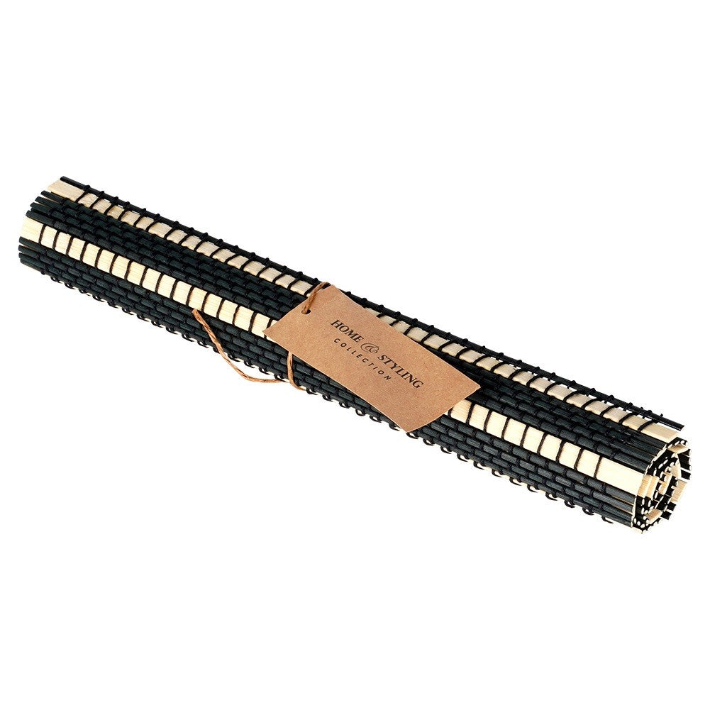 Bamboo rectangular table mat, rolled, 45x30 cm