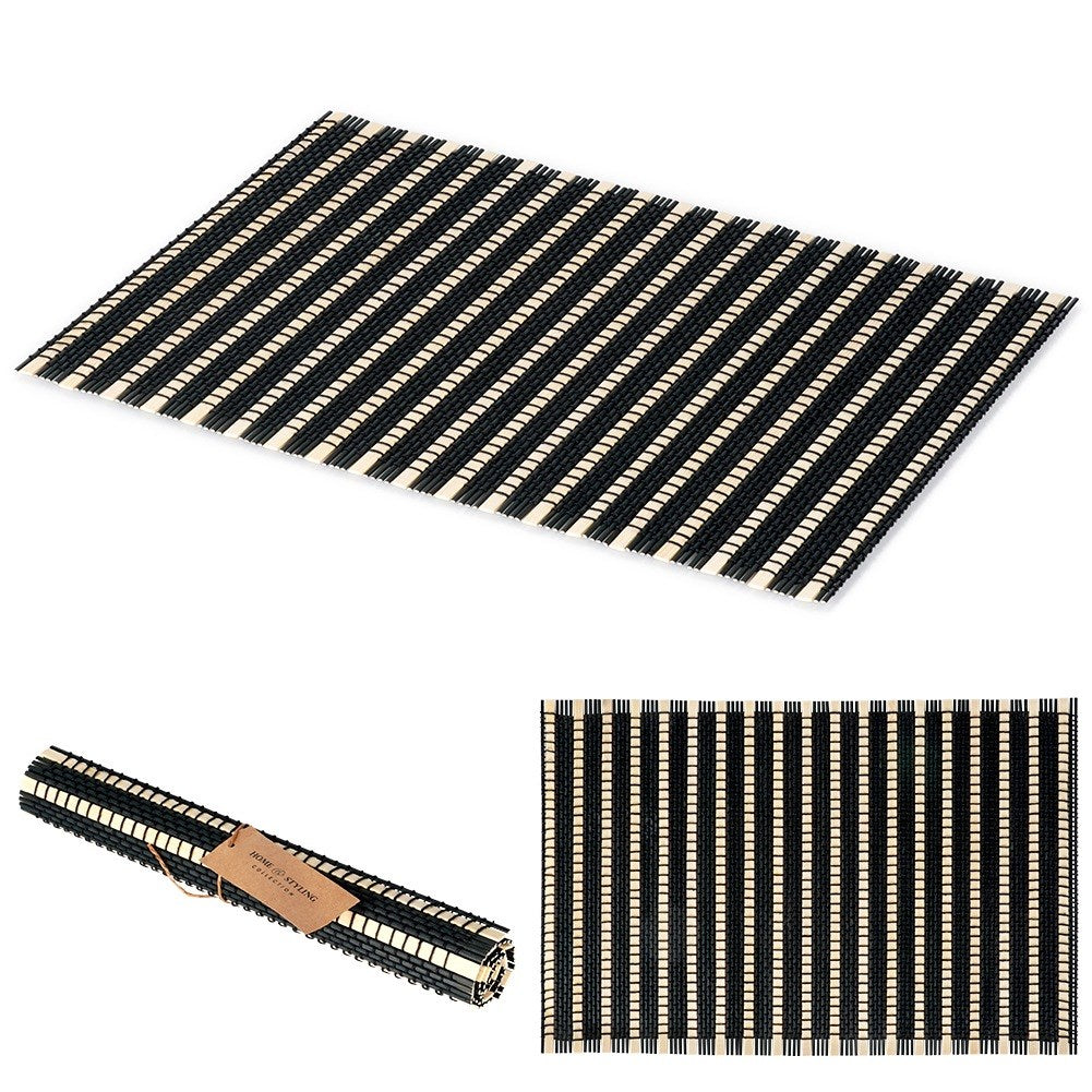 Bamboo rectangular table mat, rolled, 45x30 cm