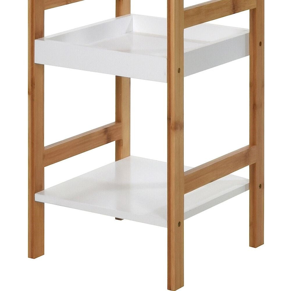Bamboo shelf for the bathroom - Storage of cosmetics and towels