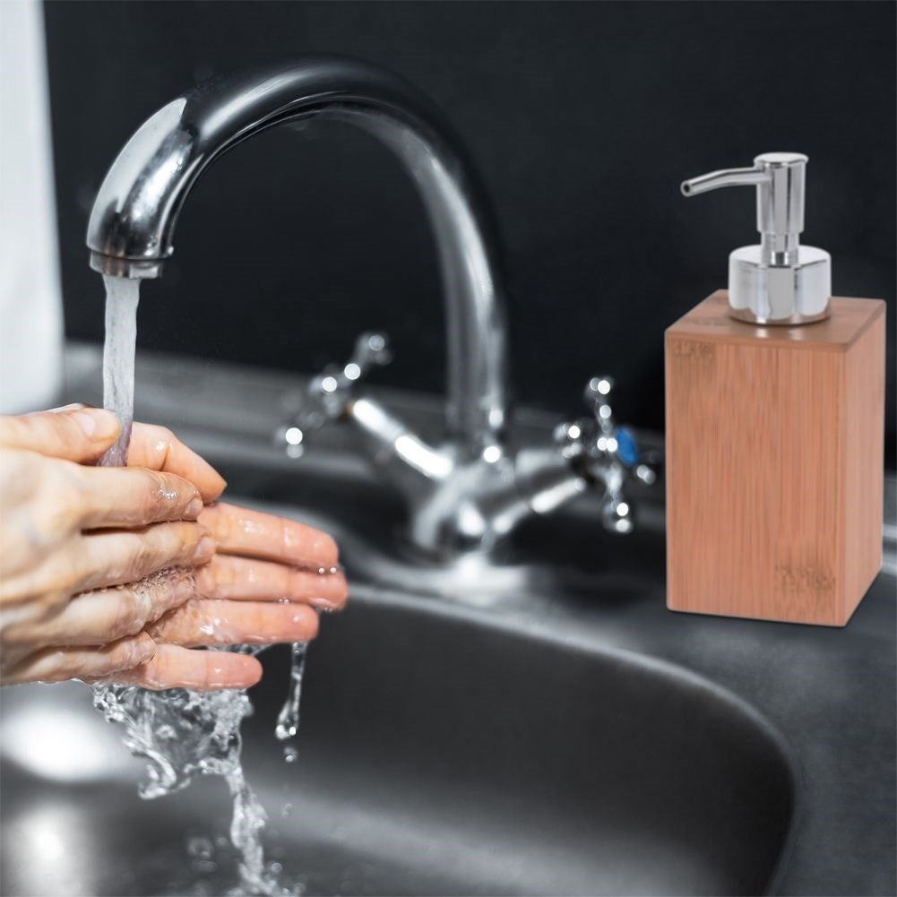Bamboo soap pump for kitchen & bathroom, durable and stylish