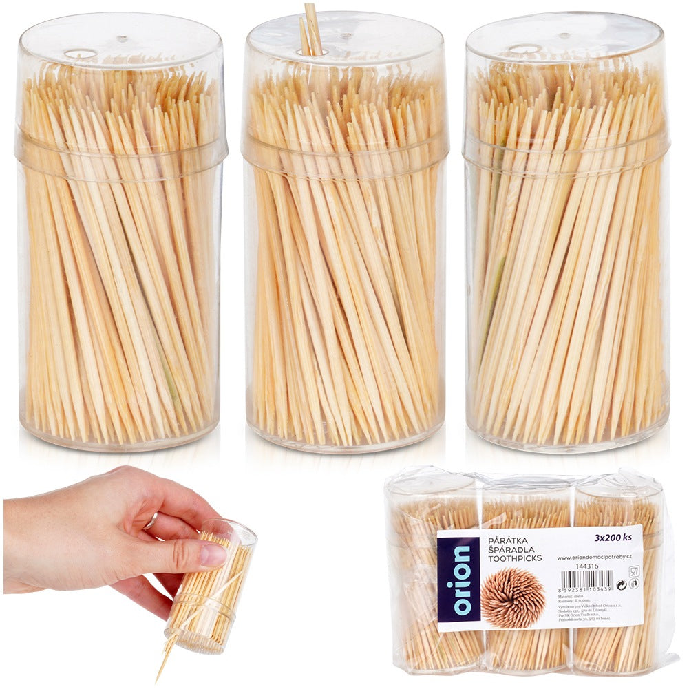Bamboo toothpicks 6.5 cm 3x200 pcs.