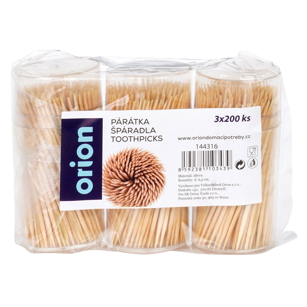 Bamboo toothpicks 6.5 cm 3x200 pcs.