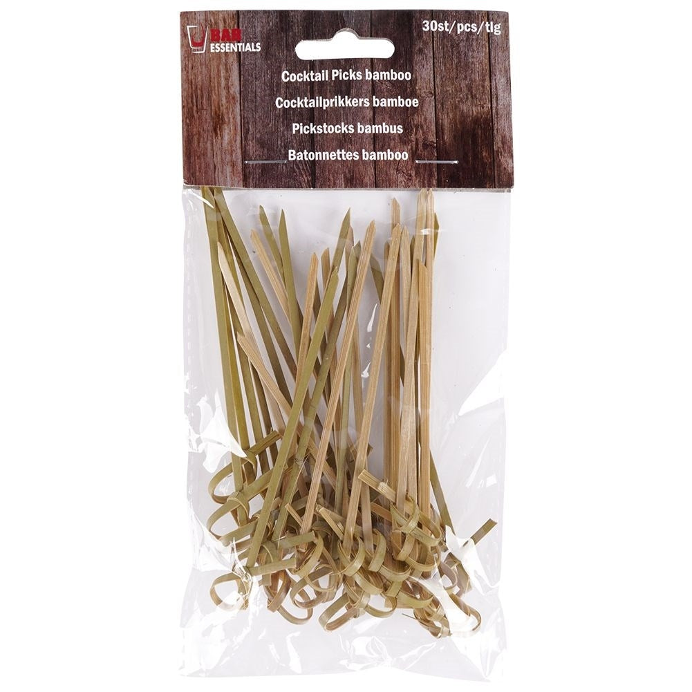 Bamboo toothpicks for snacks and starters, pointed shape