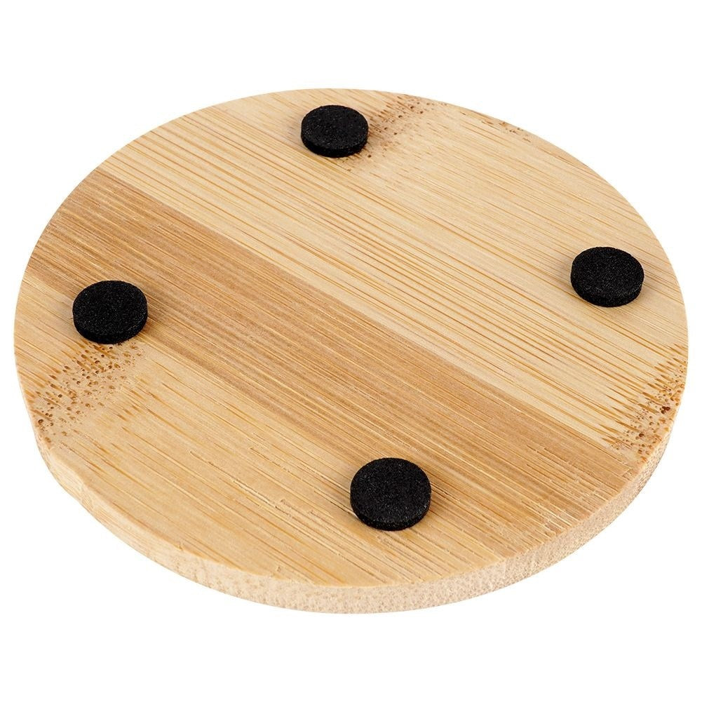 Bamboo wooden coasters for hot mugs - non-slip, natural