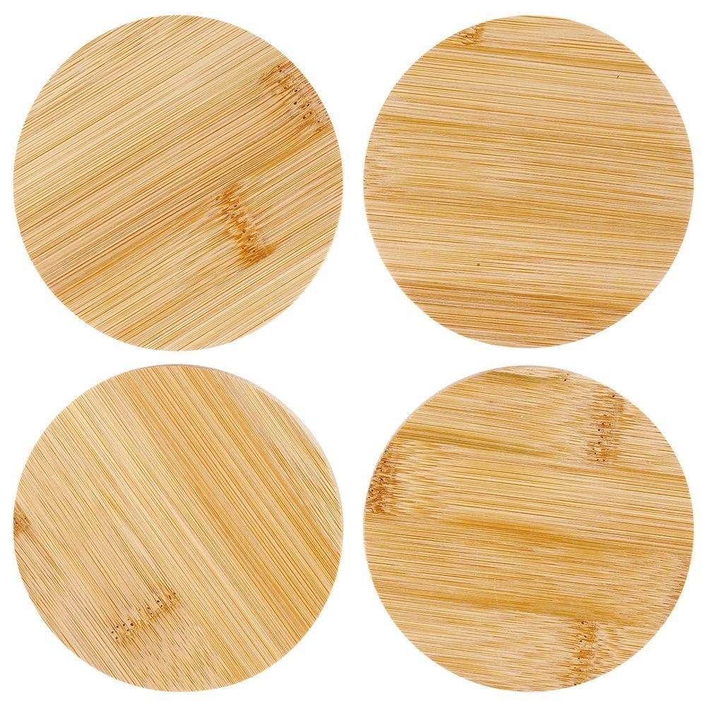 Bamboo wooden coasters for hot mugs - non-slip, natural