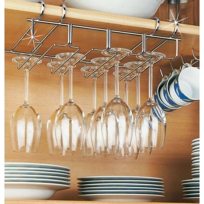 Bar Hanger for Glasses - Holds 12 Glasses, Easy Installation