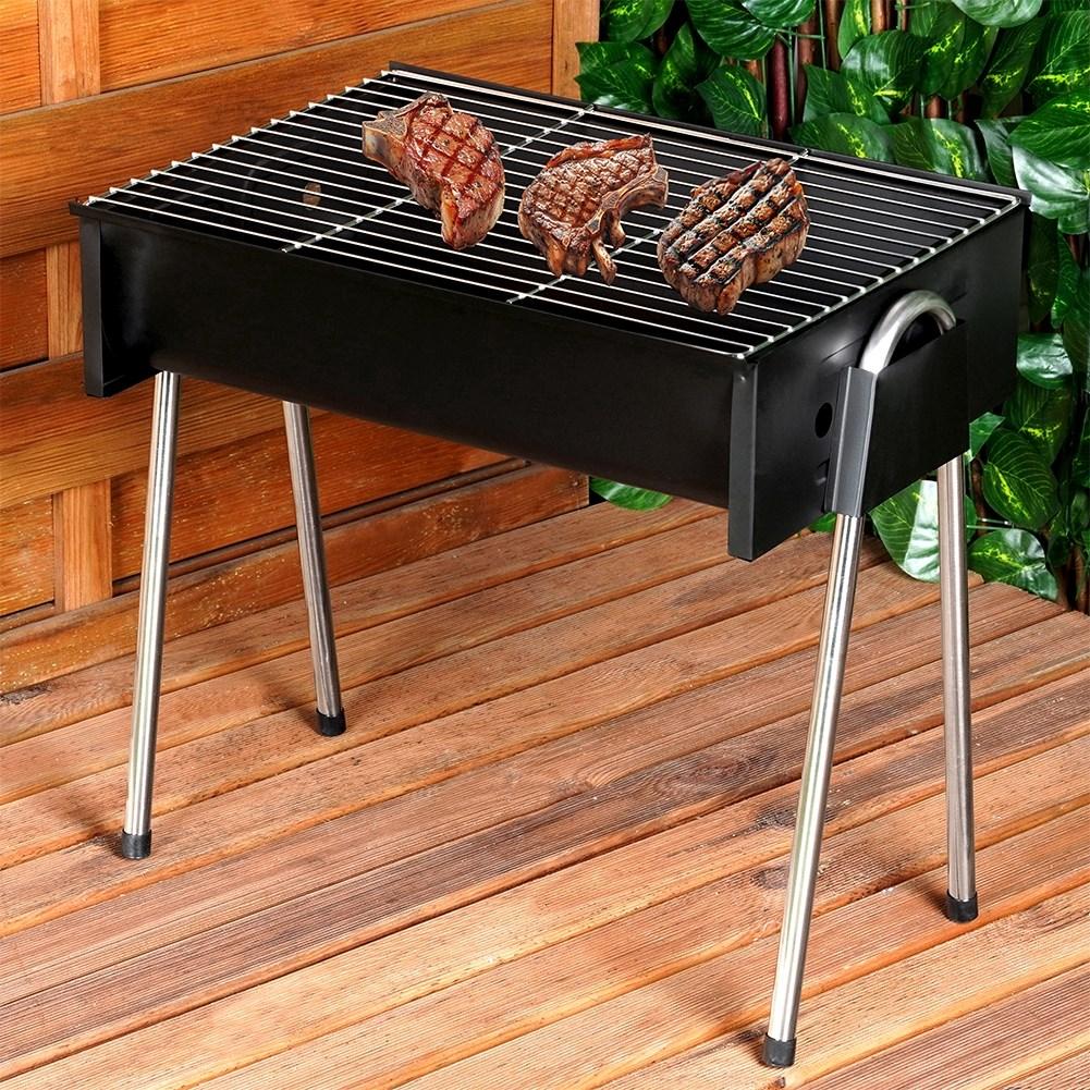 Barbecue charcoal with four legs, easy to assemble, removable grid