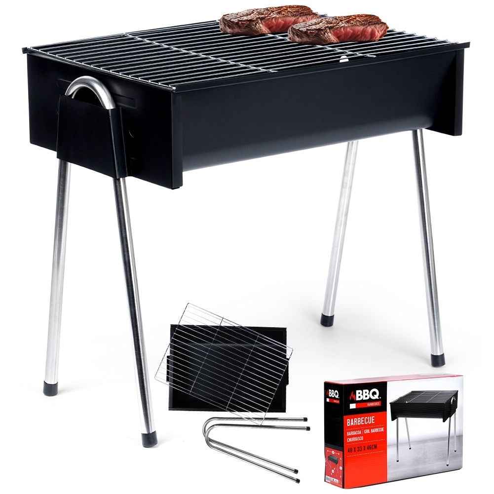 Barbecue charcoal with four legs, easy to assemble, removable grid