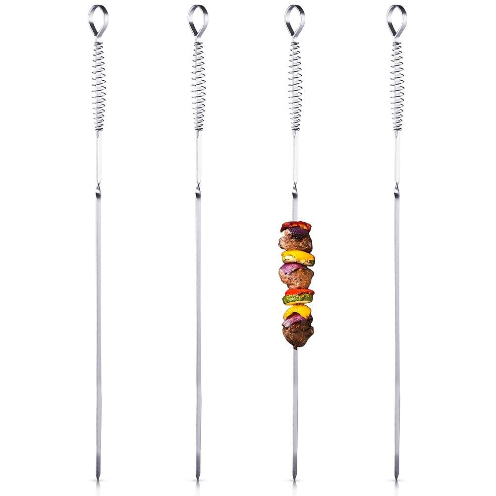 Barbecue skewer set: Four steel skewers for vegetables and meat