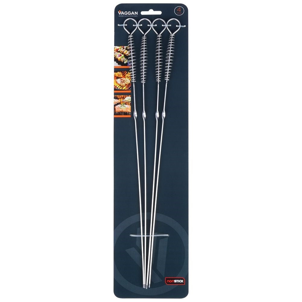 Barbecue skewer set: Four steel skewers for vegetables and meat